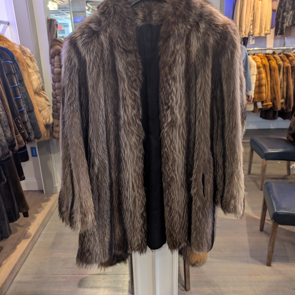 Luxurious Brown Raccoon Fur Coat